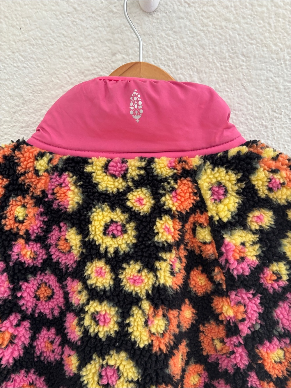 Free People Movement Hit the Slopes Floral Print Fleece Jacket Size Small - Picture 10 of 14